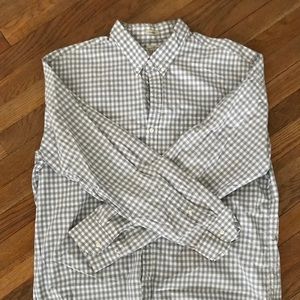 Gray and White J Crew Button Up - XXL